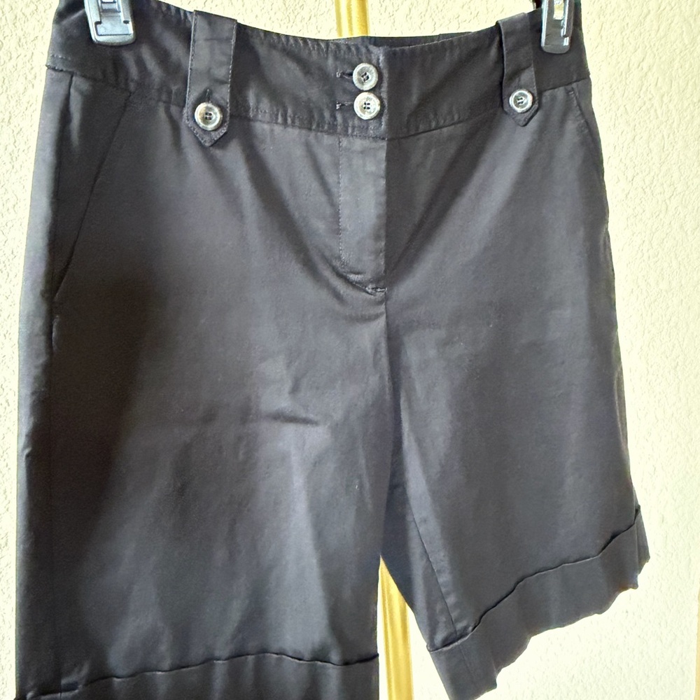 White House Black Market Black Dressy Mid-Length Shorts